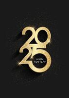 Elegant Happy New Year background with a glittery gold numbers design vector