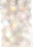 Elegant Christmas background with snowflakes and bokeh lights design vector