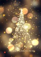 Christmas background with sparkling gold Christmas tree design vector
