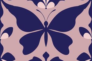 Elegant Butterfly Pattern Design Abstract Art, Navy Blue, Pink vector