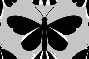 Black and White Butterfly Seamless Pattern Graphic Design vector