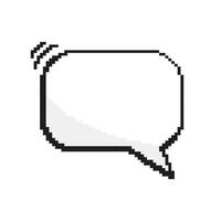 Speech Bubble Cloud. Empty Pixel Speech Bubble Message Dialogue for Text. Texting Dialogue Box Icon. Pixelated Blank Dialogue. 8 Bit Retro Style. Isolated Illustration vector