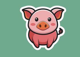 Adorable Pig with Playful Expression vector