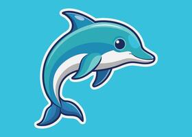 Cheerful Dolphin Making Waves Playfully vector
