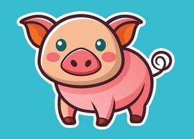 Joyful Piglet Frolicking in the Grass vector