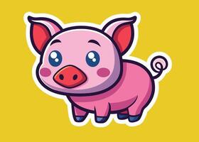 Happy Piglet Enjoying a Bright Day vector