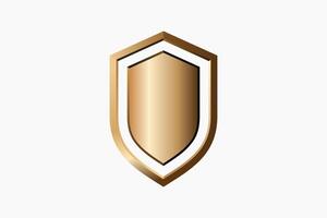bronze shield 3d design shiny vector