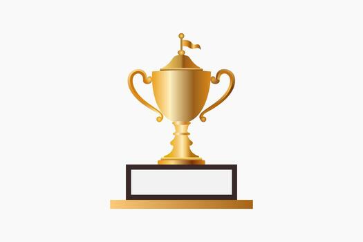 golden cup trophy design shiny vector