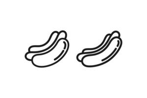 hot dog line icon set mini vector
