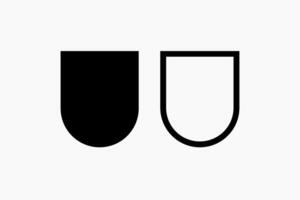 shield icon black and outline vector