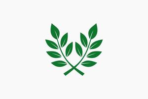 green branches and leaves that intersect vector