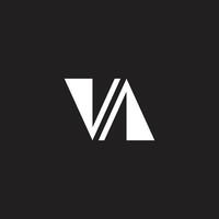 letter va triangles simple geometric logo vector