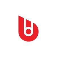 letter bi abstract simple geometric red logo vector