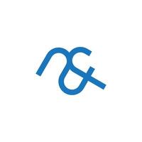 letter nf simple loop lines geometric logo vector