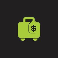 suitcase of money dollar simple geometric symbol vector
