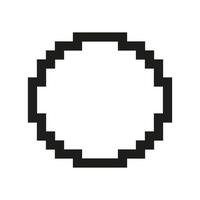 Pixel Art Empty Circle Icon. Pixelated Circle Outline Representing A Blank Or Placeholder Space. Isolated Illustration vector