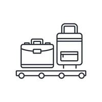 Suitcase icon. .Editable stroke.linear style sign for use web design,logo.Symbol illustration. vector