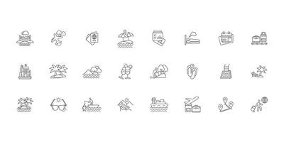Holiday icon set..Editable stroke.linear style sign for use web design,logo.Symbol illustration. vector