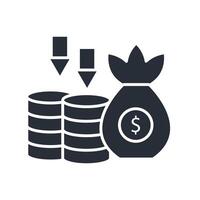 financial loss icon. .Editable stroke.linear style sign for use web design,logo.Symbol illustration. vector