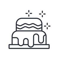 cake icon. .Editable stroke.linear style sign for use web design,logo.Symbol illustration. vector
