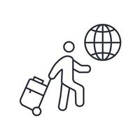 traveling icon. .Editable stroke.linear style sign for use web design,logo.Symbol illustration. vector