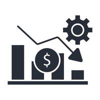 financial crisis icon. .Editable stroke.linear style sign for use web design,logo.Symbol illustration. vector