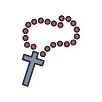 Rosary icon. .Editable stroke.linear style sign for use web design,logo.Symbol illustration. vector