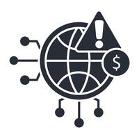 bad economy icon. .Editable stroke.linear style sign for use web design,logo.Symbol illustration. vector