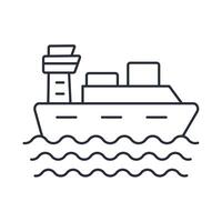 Cruise ship icon. .Editable stroke.linear style sign for use web design,logo.Symbol illustration. vector