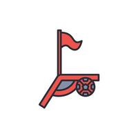 corner flag icon. .Editable stroke.linear style sign for use web design,logo.Symbol illustration. vector