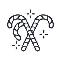 candy cane icon. .Editable stroke.linear style sign for use web design,logo.Symbol illustration. vector