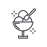 Ice cream cup icon. .Editable stroke.linear style sign for use web design,logo.Symbol illustration. vector