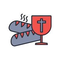 Eucharist icon. .Editable stroke.linear style sign for use web design,logo.Symbol illustration. vector