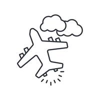 plane icon. .Editable stroke.linear style sign for use web design,logo.Symbol illustration. vector