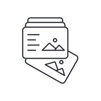 Postcard icon. .Editable stroke.linear style sign for use web design,logo.Symbol illustration. vector