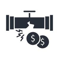 money leak icon. .Editable stroke.linear style sign for use web design,logo.Symbol illustration. vector