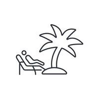 vacation icon. .Editable stroke.linear style sign for use web design,logo.Symbol illustration. vector
