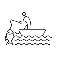fishing icon. .Editable stroke.linear style sign for use web design,logo.Symbol illustration. vector