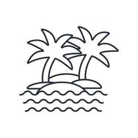 island icon. .Editable stroke.linear style sign for use web design,logo.Symbol illustration. vector