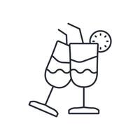 tropical drink icon. .Editable stroke.linear style sign for use web design,logo.Symbol illustration. vector