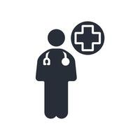 Doctor icon. .Editable stroke.linear style sign for use web design,logo.Symbol illustration. vector
