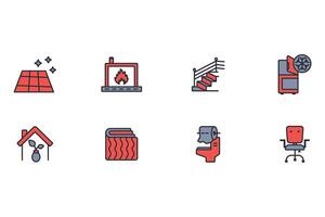Home interior icon set..Editable stroke.linear style sign for use web design,logo.Symbol illustration. vector