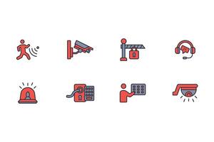 Home security icon set..Editable stroke.linear style sign for use web design,logo.Symbol illustration. vector