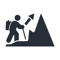 Hiking icon. .Editable stroke.linear style sign for use web design,logo.Symbol illustration. vector