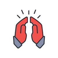 pray icon. .Editable stroke.linear style sign for use web design,logo.Symbol illustration. vector
