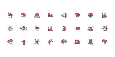 Weather icon set..Editable stroke.linear style sign for use web design,logo.Symbol illustration. vector
