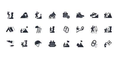 Climbing icon set..Editable stroke.linear style sign for use web design,logo.Symbol illustration. vector