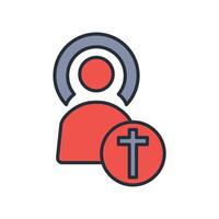 saint icon. .Editable stroke.linear style sign for use web design,logo.Symbol illustration. vector