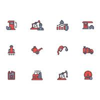 Oil and Gas icon set..Editable stroke.linear style sign for use web design,logo.Symbol illustration. vector