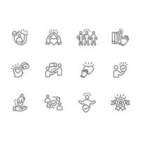 Trust icon set..Editable stroke.linear style sign for use web design,logo.Symbol illustration. vector
